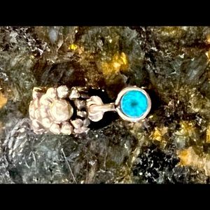 Pandora charm- teal dot (topaz)